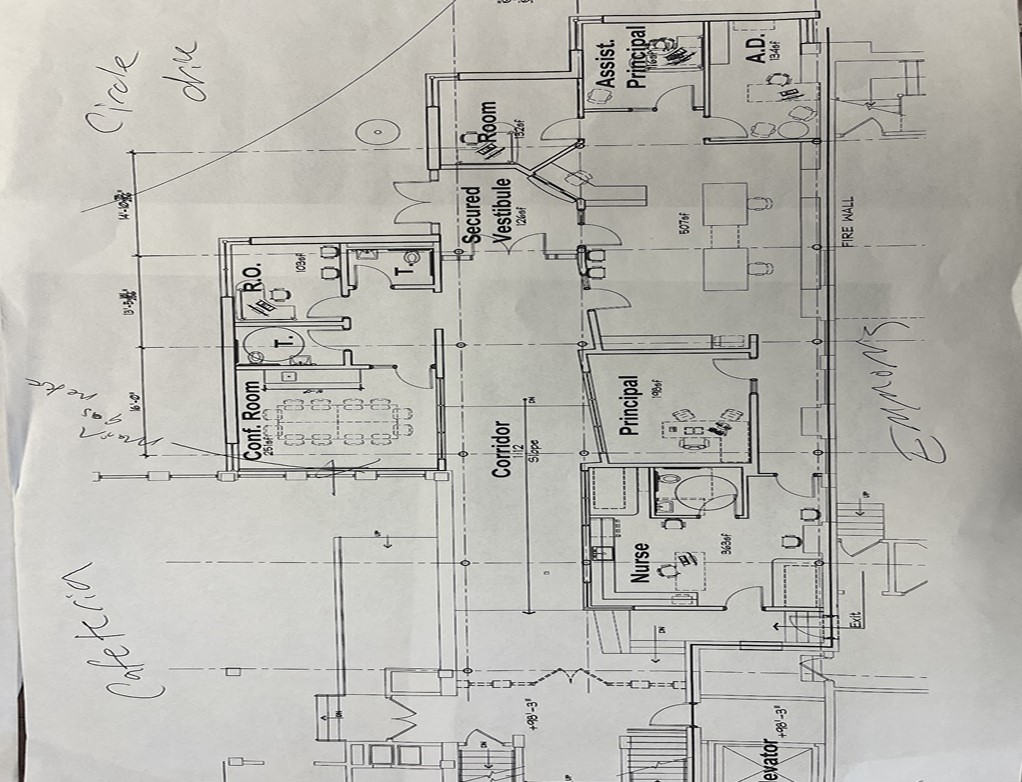 MHS secure entry architectural drawing